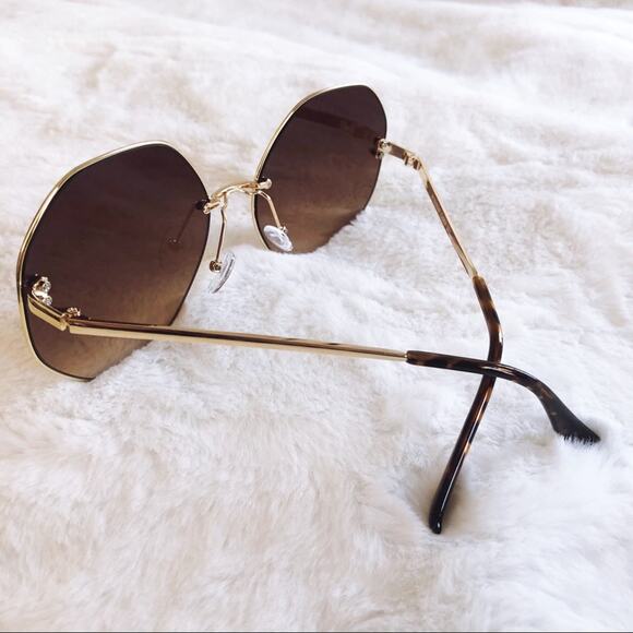 Ada Brown Round Geometric Fashion Sunglasses - Picture 7 of 8